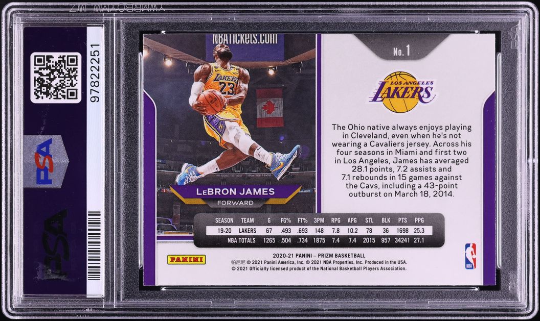 2020 Panini Prizm LeBron James #1 PSA 9 MINT