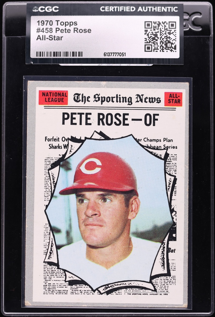 1970 Topps Pete Rose ALL-STAR #458 CGC AUTH