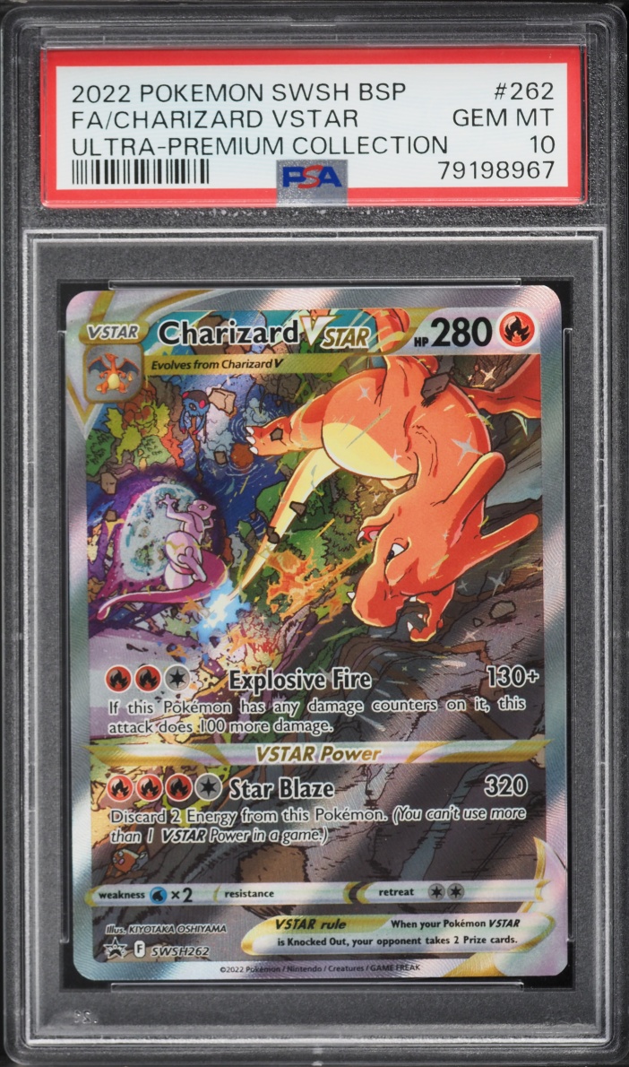 2022 Pokemon Sword & Shield Promo Ultra Premium Alt Art Charizard VSTAR #SWSH262 PSA 10