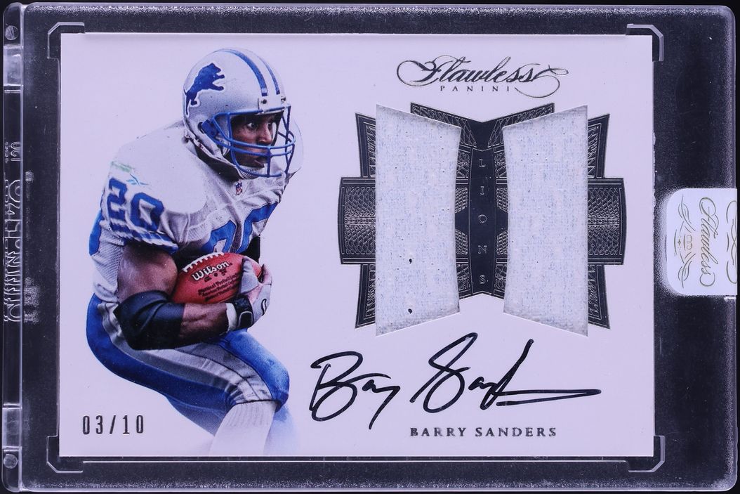 2016 Panini Flawless Dual Barry Sanders PATCH AUTO /10 #DUBS - Photo 1