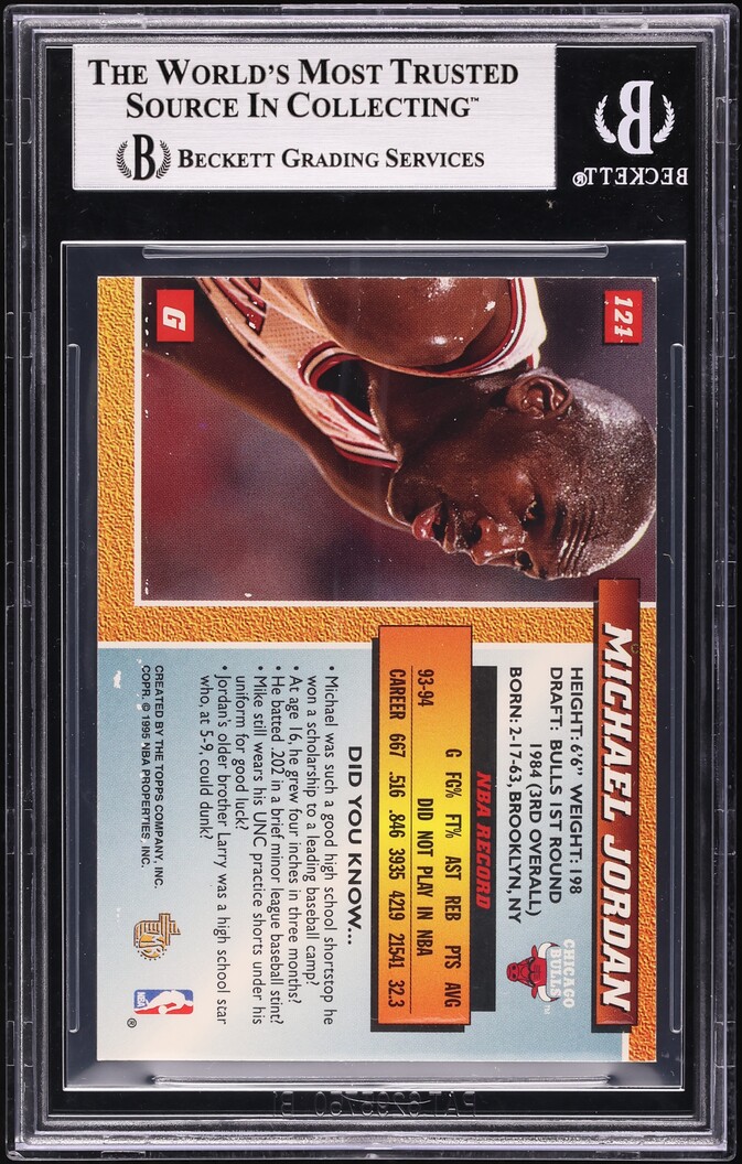 1994 Topps Embossed Michael Jordan #121 BGS 7 NRMT