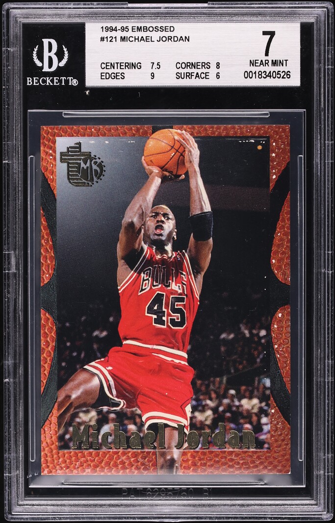 1994 Topps Embossed Michael Jordan #121 BGS 7 NRMT