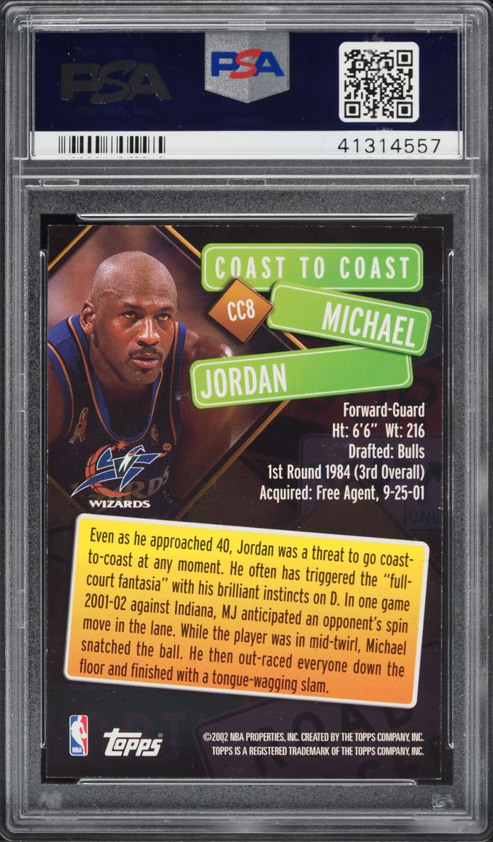 2002 Topps Coast To Coast Michael Jordan #CC8 PSA 10 GEM MINT
