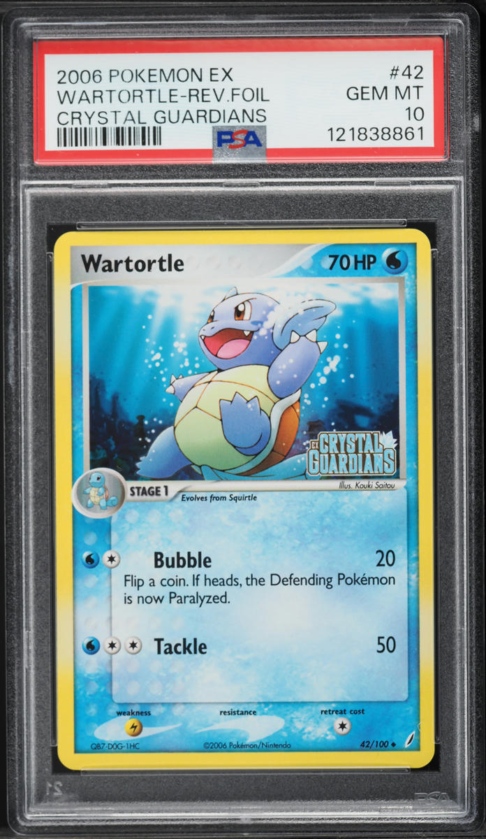 2006 Pokemon EX Crystal Guardians Reverse Holo Wartortle #42 PSA 10 GEM MINT