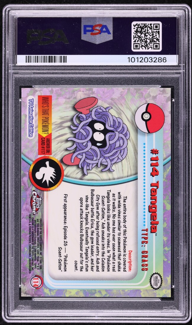 2000 Topps Chrome Pokemon TV Series Tangela #114 PSA 10 GEM MINT