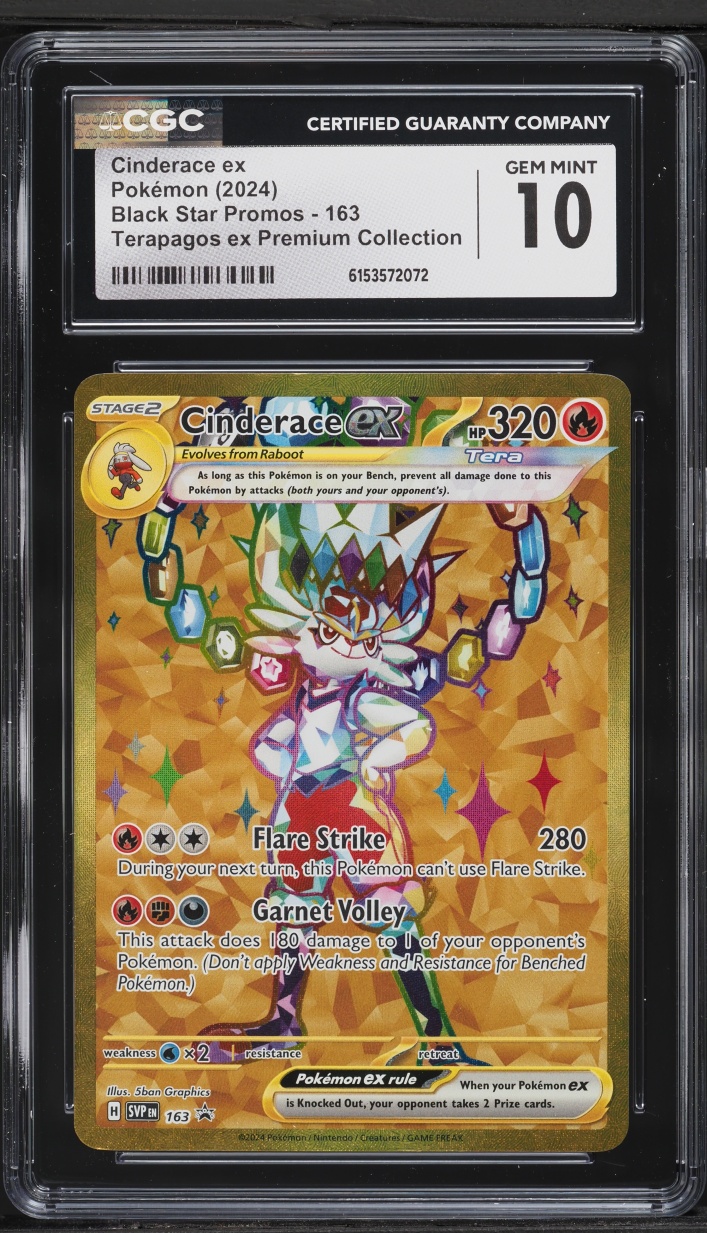 2024 Pokemon SV Promo Ultra Premium Collection Gold Rare Cinderace EX #163 CGC 10 GEM MINT