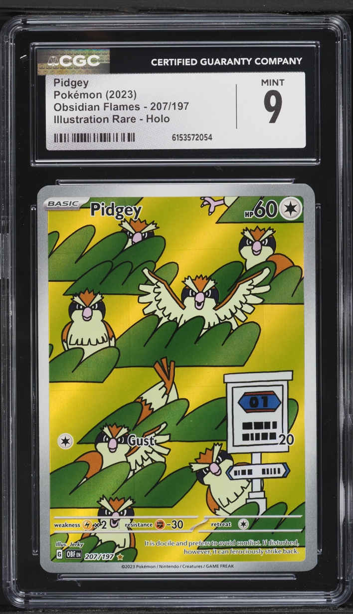 2023 Pokemon Scarlet & Violet Obsidian Flames IR Pidgey #207 CGC 9 MINT