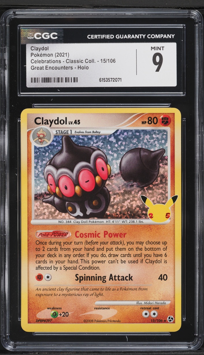 2021 Pokemon Sword & Shield Celebrations Classic Collection Holo Claydol #15 CGC 9 MINT