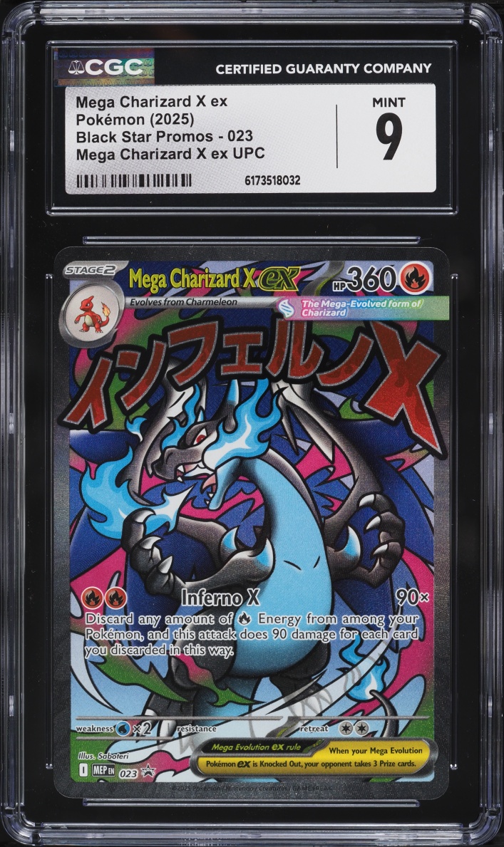 2025 Pokemon Mega Evolution Promo Ultra Premium Full Art Mega Charizard X Ex CGC 9 Mint
