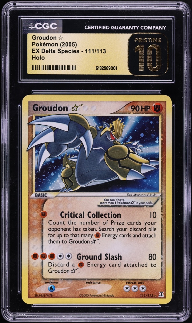 2005 Pokemon EX Delta Species Holo Groudon Gold Star #111 CGC 10 PRISTINE