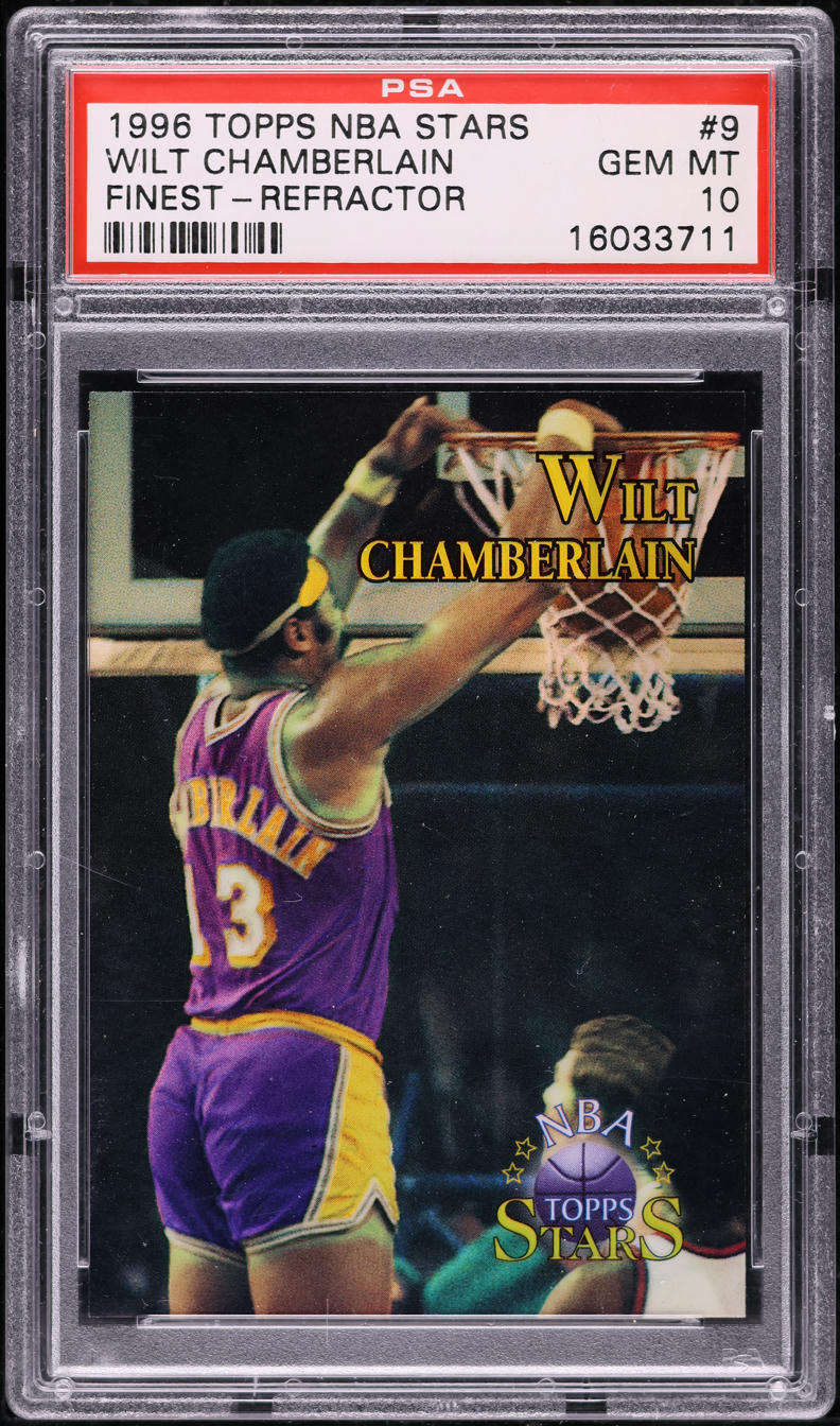 1996 Topps NBA Stars Finest Refractor Wilt Chamberlain #9 PSA 10 GEM MINT