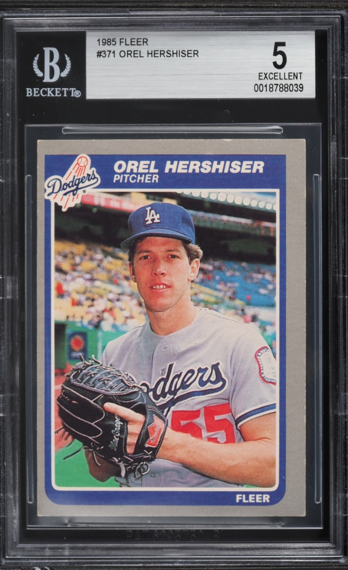 1985 Fleer Orel Hershiser ROOKIE #371 BGS 5 EX