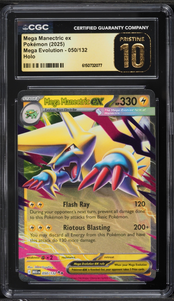 2025 Pokemon Mega Evolution Holo Mega Manectric EX #50 CGC 10 PRISTINE