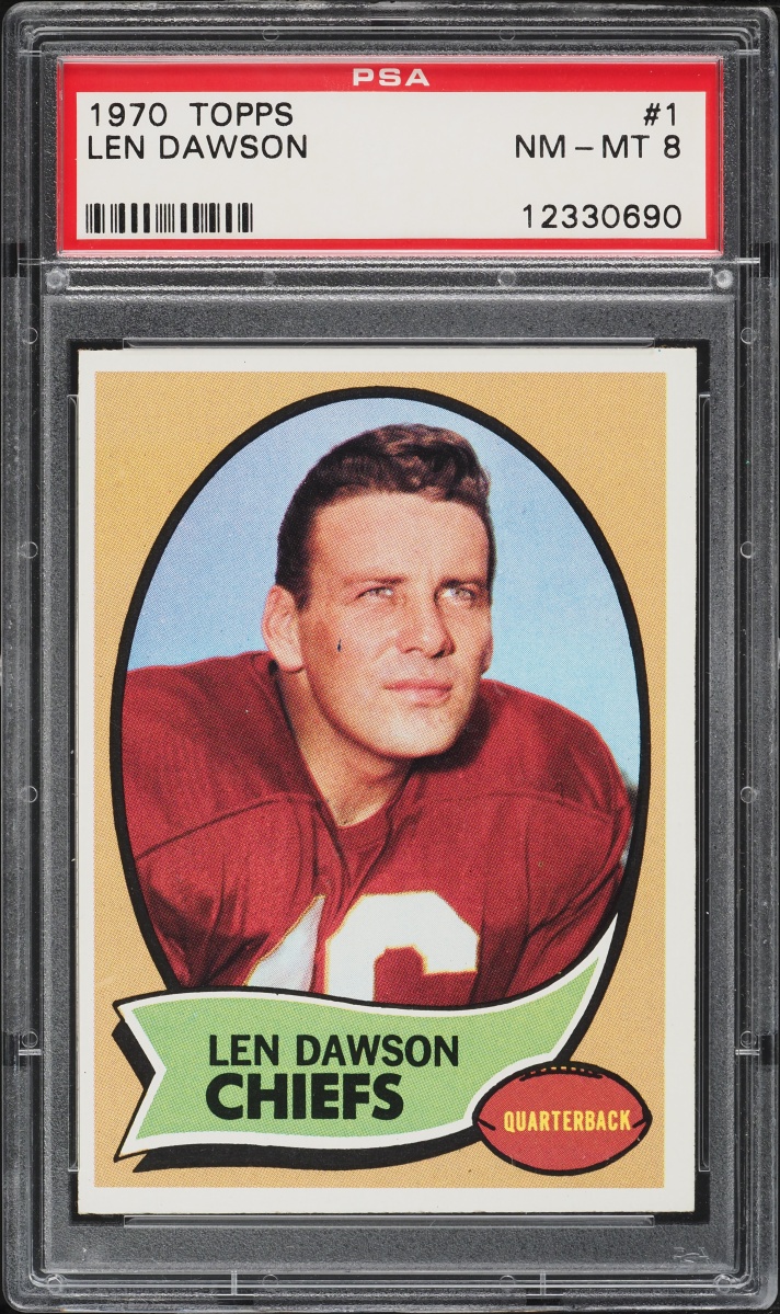 1970 Topps Football Len Dawson #1 PSA 8 NM-MT