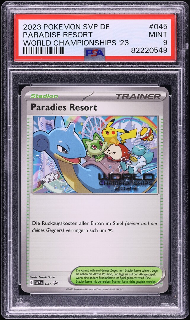 2023 Pokemon German SV Promo World Championships '23 Paradise Resort PSA 9 MINT
