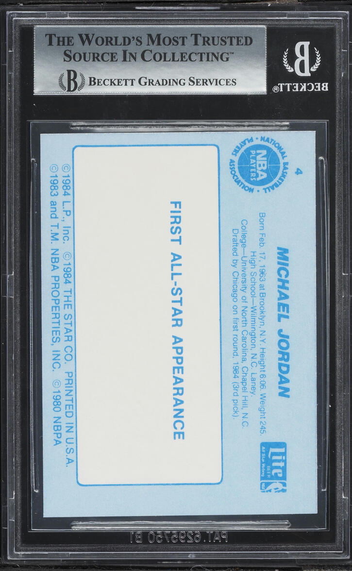 1985 Star Lite All-Stars Michael Jordan ROOKIE #4 BGS 9 MINT