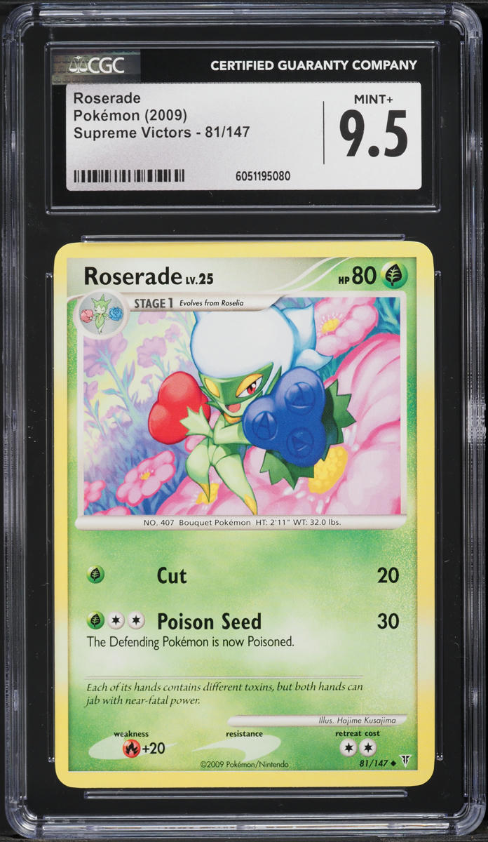 2009 Pokemon Platinum Supreme Victors Roserade #81 CGC 9.5 MINT+