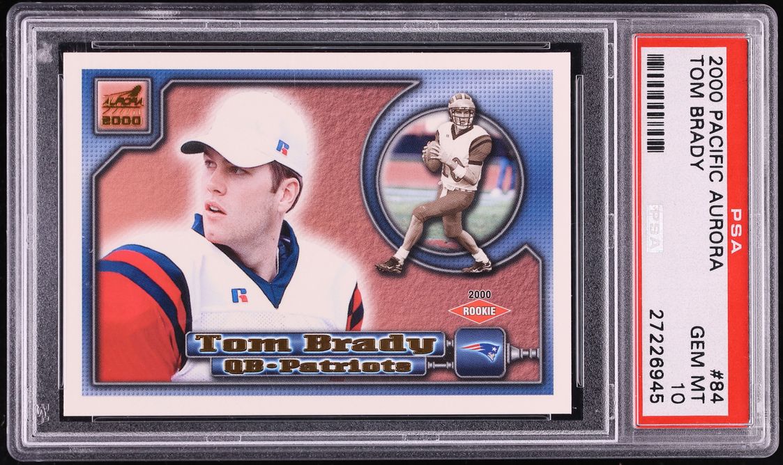 2000 Pacific Aurora Football Tom Brady ROOKIE #84 PSA 10 GEM MINT