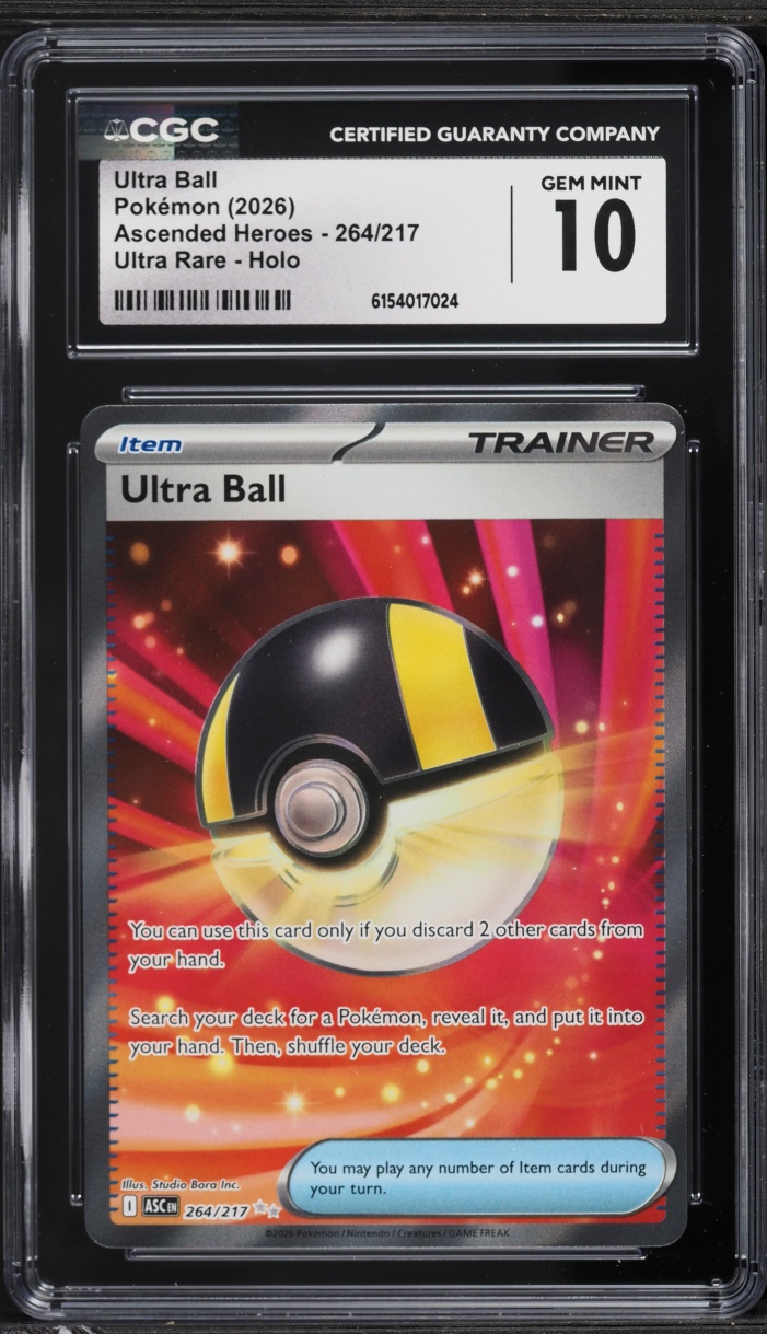 2026 Pokemon Mega Evolution Ascended Heroes Full Art Ultra Ball #264 CGC 10 GEM MINT