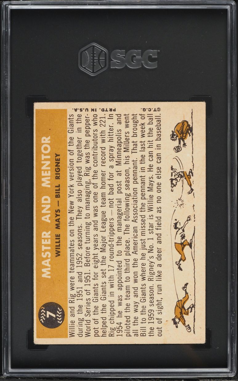 1960 Topps Willie Mays & Bill Rigney Master & Mentor #7 SGC 5 EX