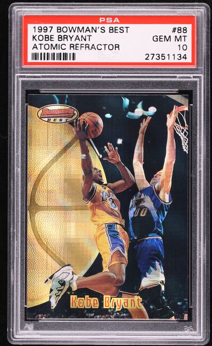 コービー・ブライアント1997 Bowman's Refractor 1997 Bowman's Best Atomic Refractor Kobe Bryant #88 PSA 10
