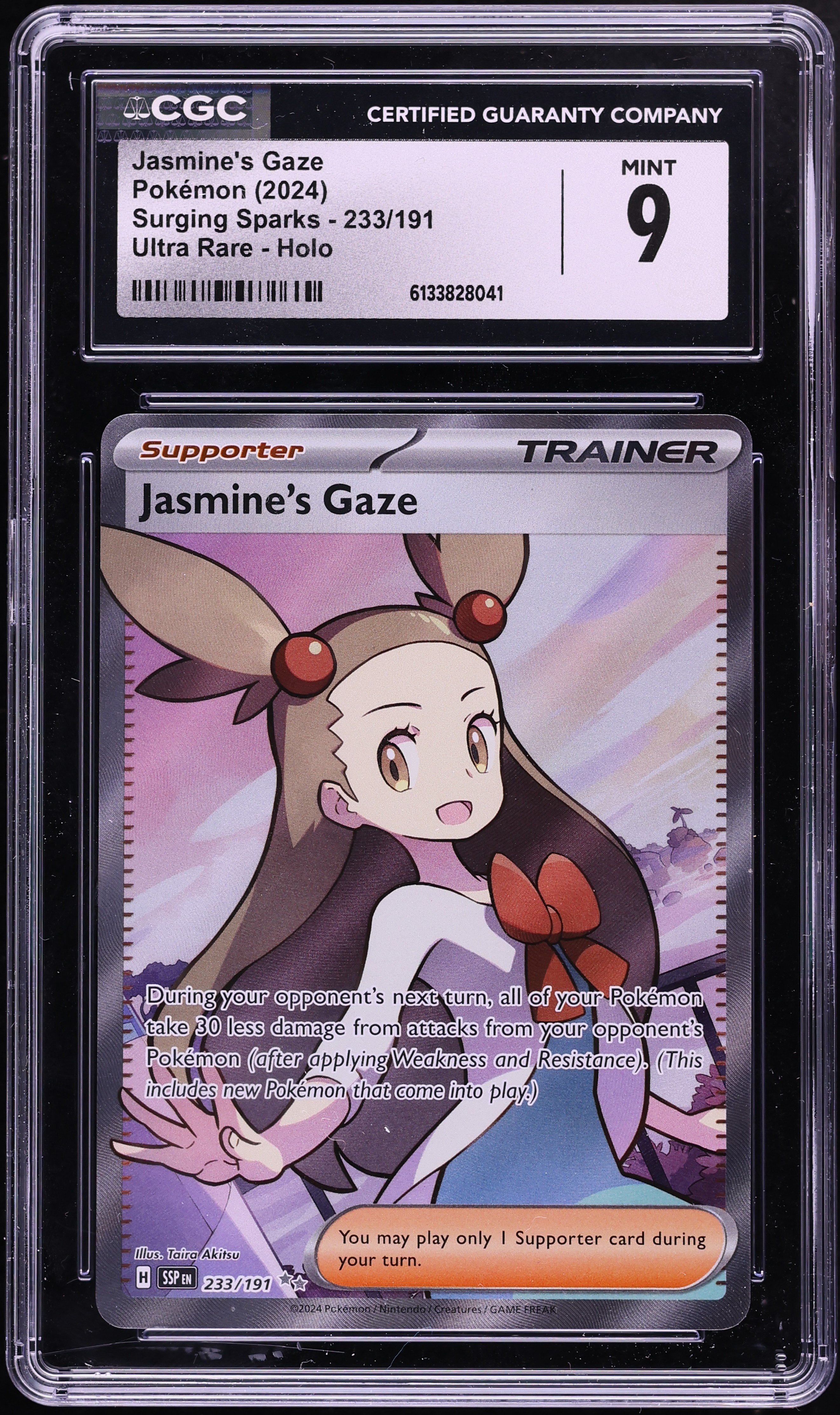 2024 Pokemon Scarlet & Violet Surging Sparks Full Art Jasmine's Gaze #233 CGC 9 MINT