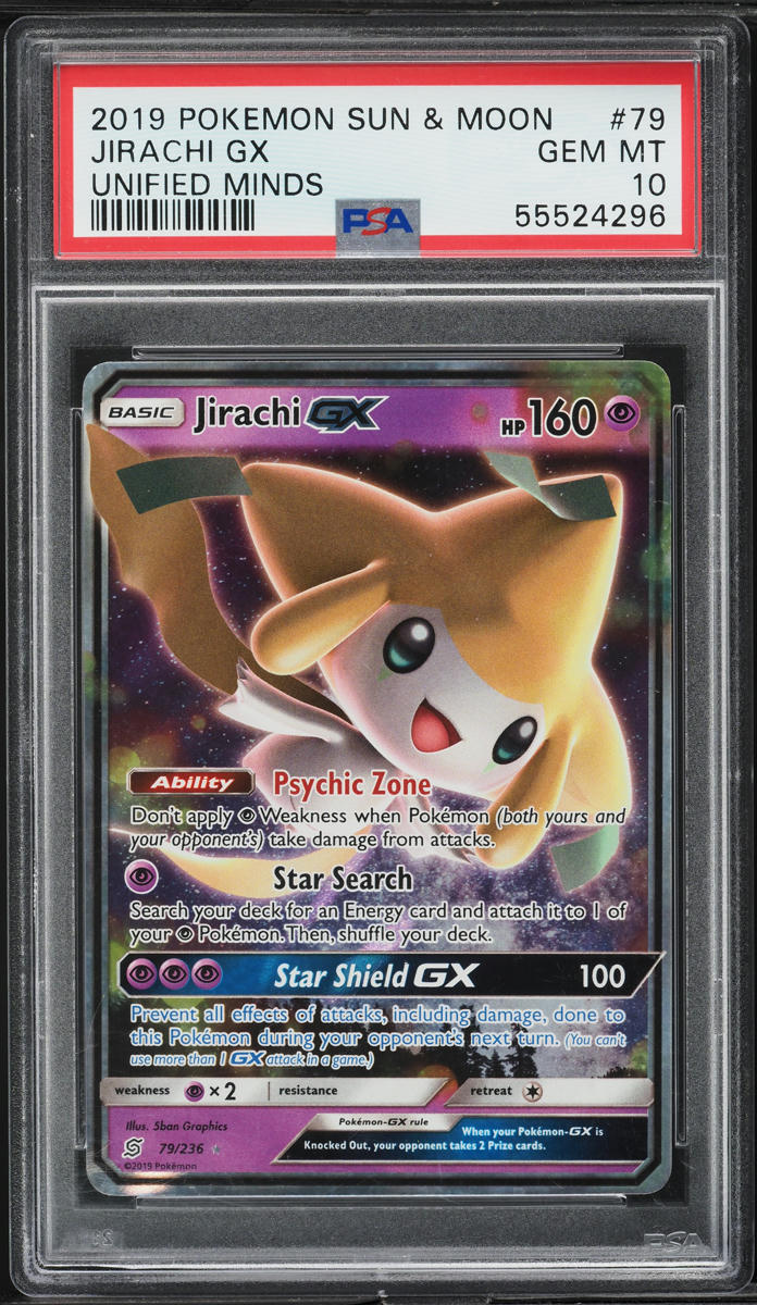 2019 Pokemon Sun & Moon Unified Minds Jirachi GX #79 PSA 10 GEM MINT