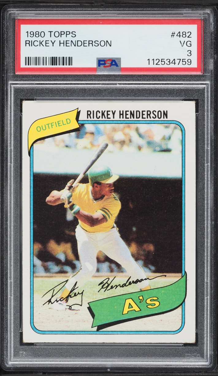 1980 Topps Rickey Henderson ROOKIE #482 PSA 3 VG