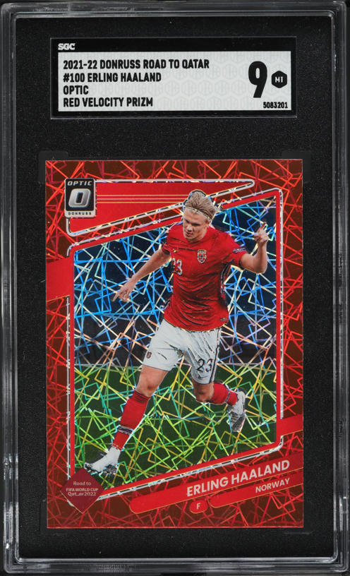 2021 Donruss Road To Qatar Kaboom! Erling Haaland #17 PSA 9 MINT
