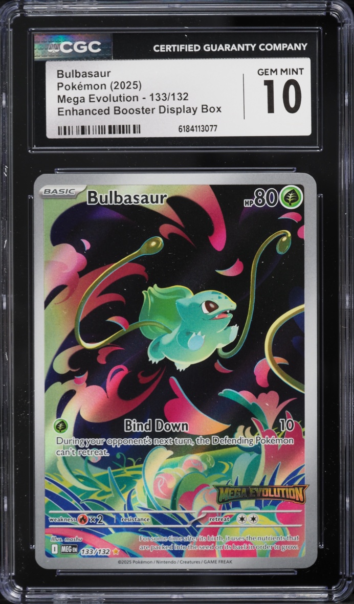 2025 Pokemon Mega Evolution Enhanced Booster Display Box IR Bulbasaur #133 CGC 10 GEM MINT