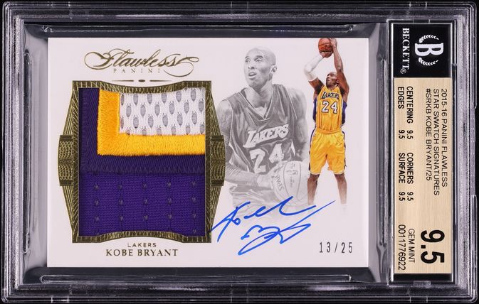 2015 Panini Flawless Star Swatch Signatures Kobe Bryant PATCH AUTO /25 #SRKB BGS 9.5 GEM MINT