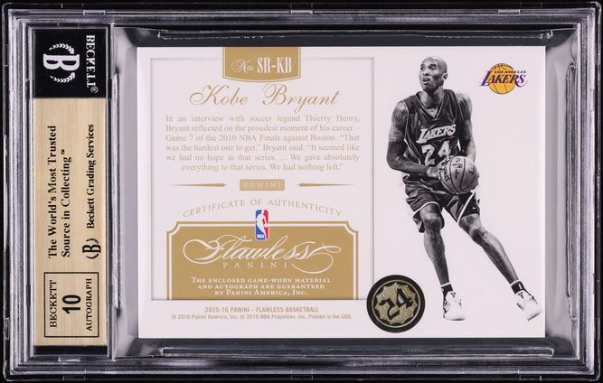 2015 Panini Flawless Star Swatch Signatures Kobe Bryant PATCH AUTO /25 #SRKB BGS 9.5 GEM MINT