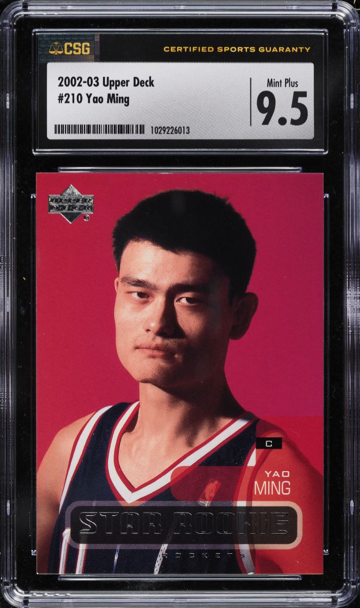 2002 Upper Deck Basketball Yao Ming ROOKIE #210 CSG 9.5 MINT+