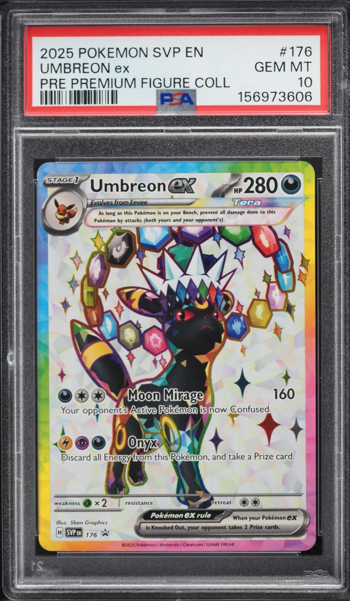2025 Pokemon SV Promo Prismatic Evolutions Premium Figure Full Art Umbreon Ex #176 PSA 10 GEM