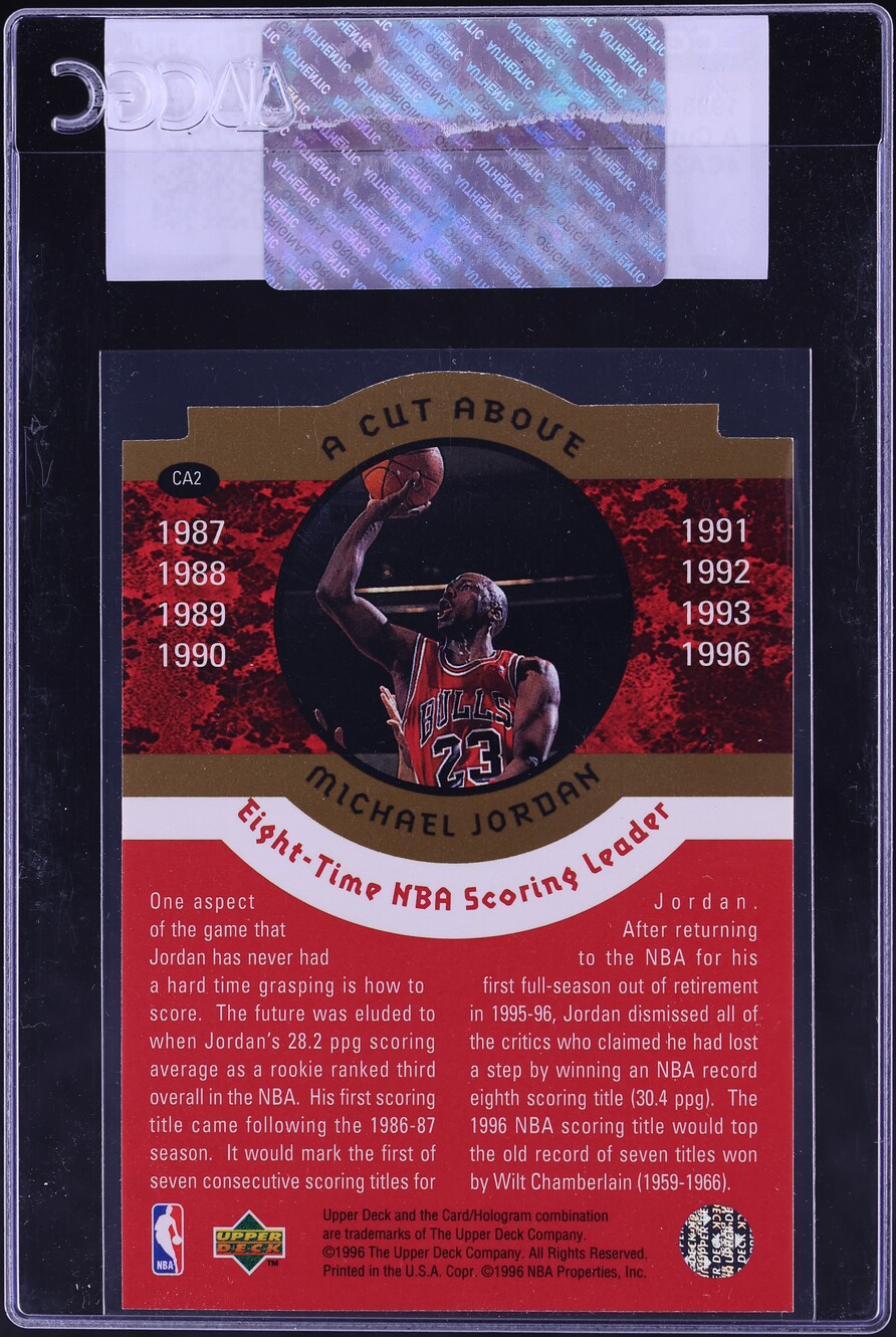 1996 Collector's Choice A Cut Above Die-Cut Michael Jordan #CA2 CGC AUTH