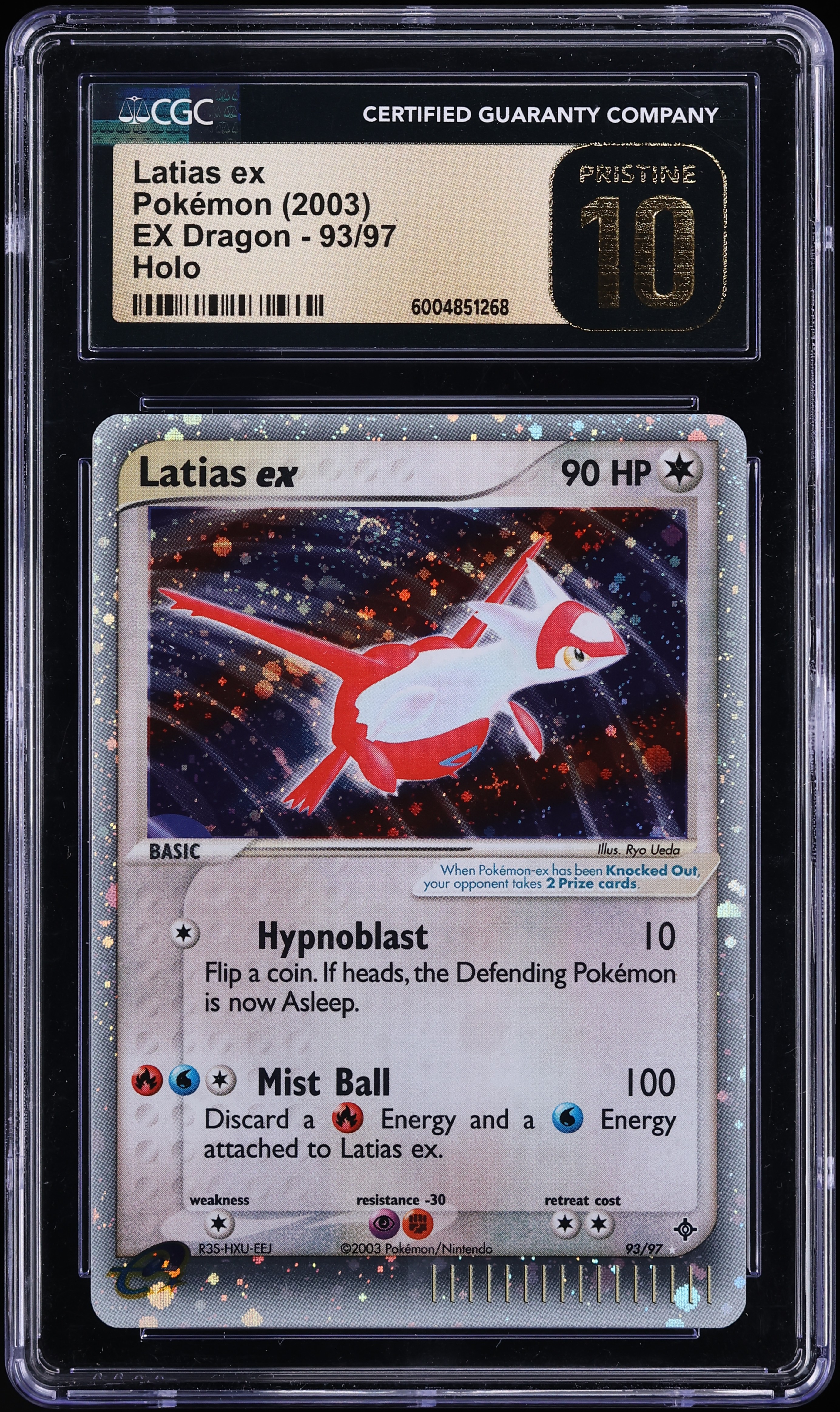 2003 Pokemon EX Dragon Holo Latias Ex #93 CGC 10 PRISTINE