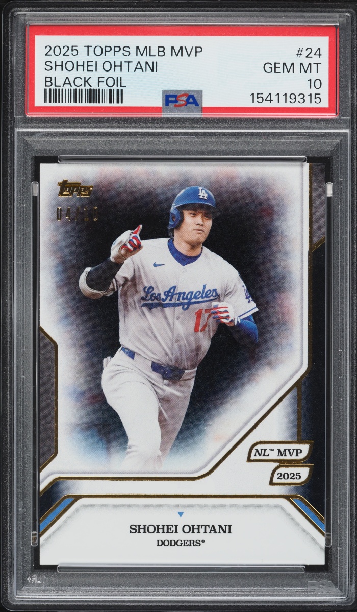 2025 Topps MLB MVP Collection Black Foil Shohei Ohtani /10 #24 PSA 10 GEM MINT