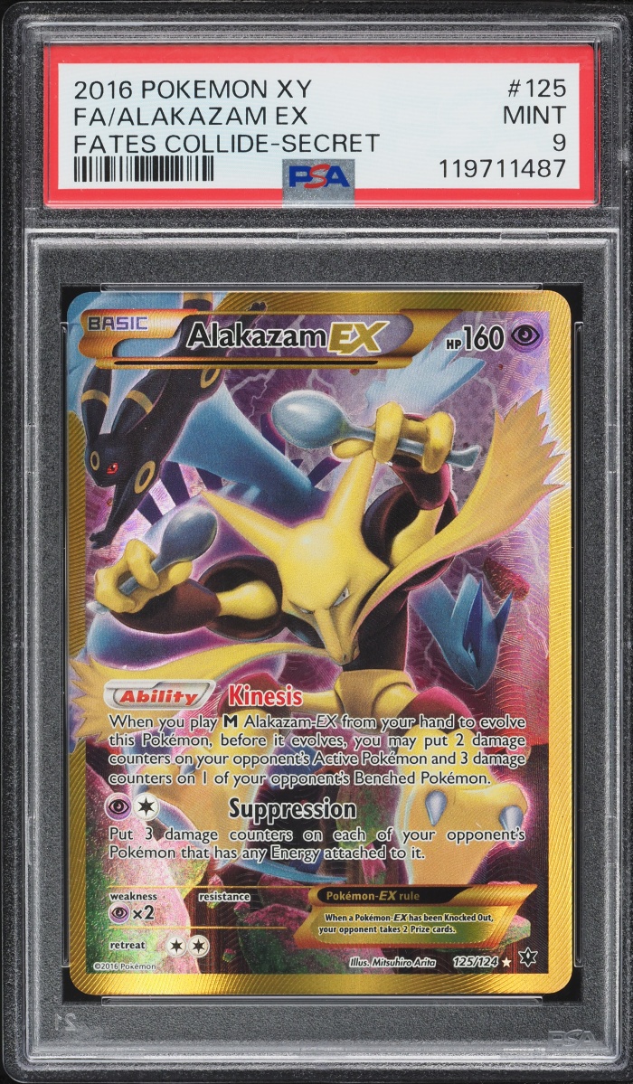 2016 Pokemon XY Fates Collide SEC Alakazam EX #125 PSA 9 MINT