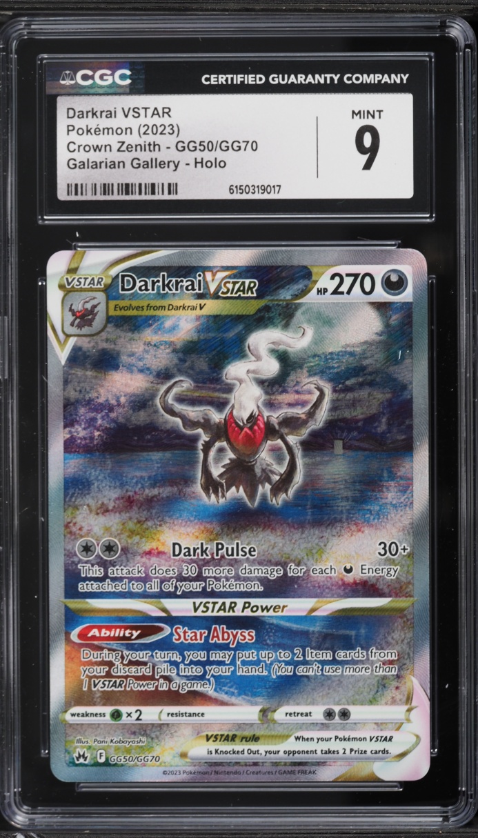 2023 Pokemon Sword & Shield Crown Zenith Galarian Gallery Alt Art Darkrai VSTAR #GG50 CGC 9