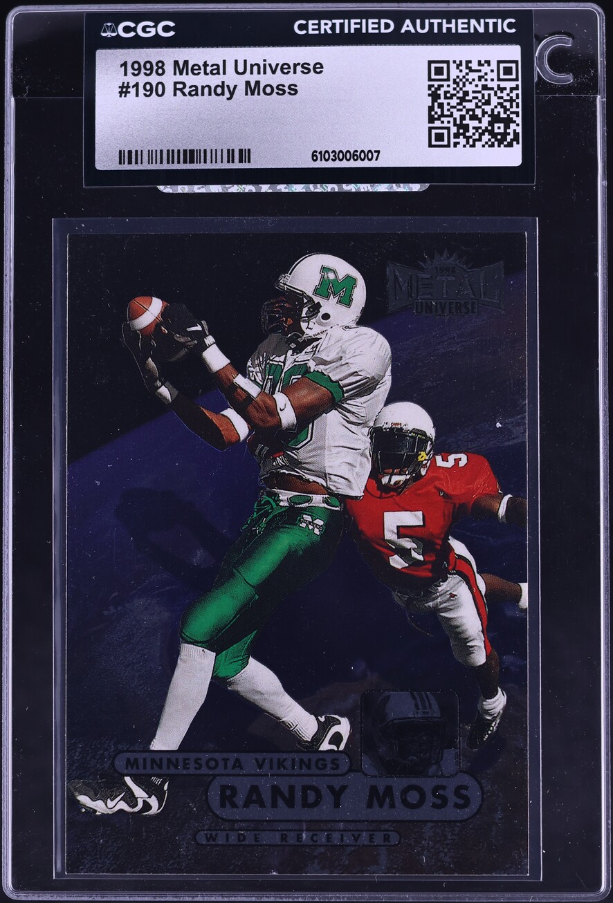 1998 Metal Universe Randy Moss ROOKIE #190 CGC AUTH