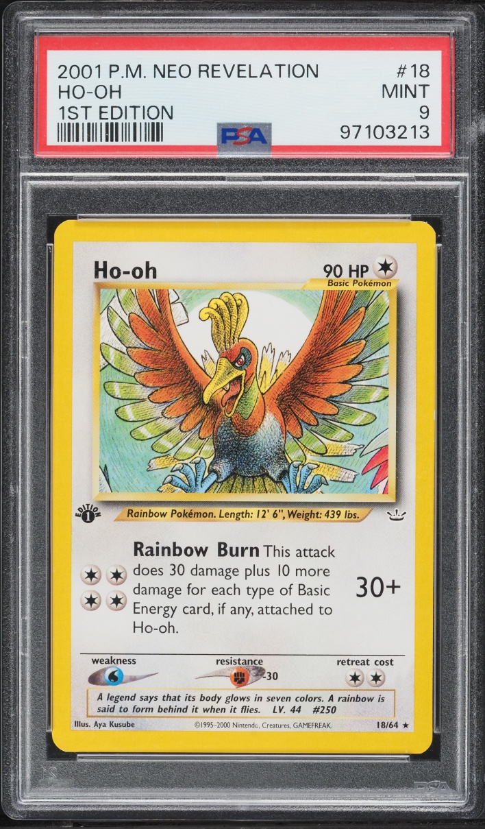 2001 Pokemon Neo Revelation 1st Edition Ho-Oh #18 PSA 9 MINT