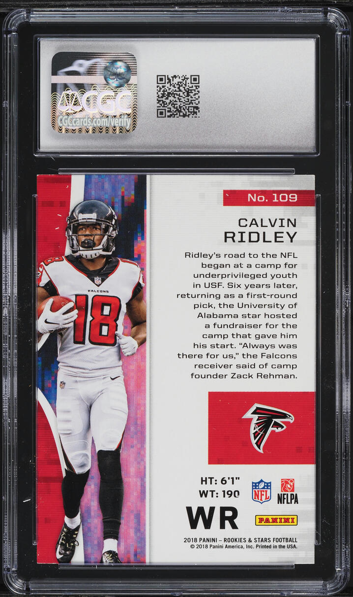 2018 Panini Rookies & Stars Calvin Ridley ROOKIE #109 CGC 9 MINT