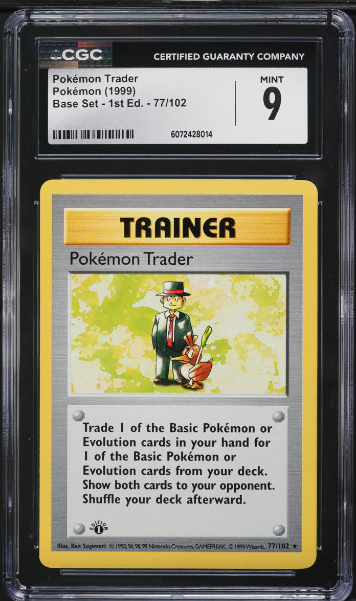 1999 Pokemon Base Set Shadowless 1st Edition Pokemon Trader #77 CGC 9 MINT - Main Image
