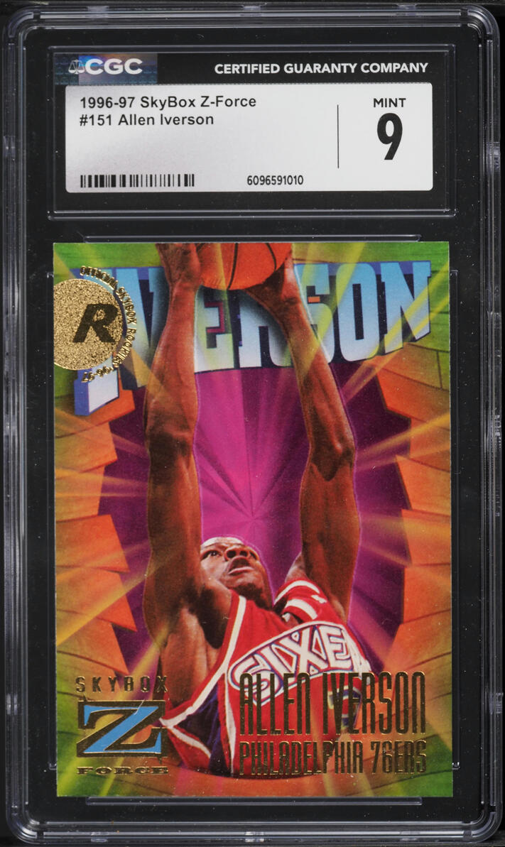 1996 Skybox Z-Force Allen Iverson ROOKIE #151 CGC 9 MINT