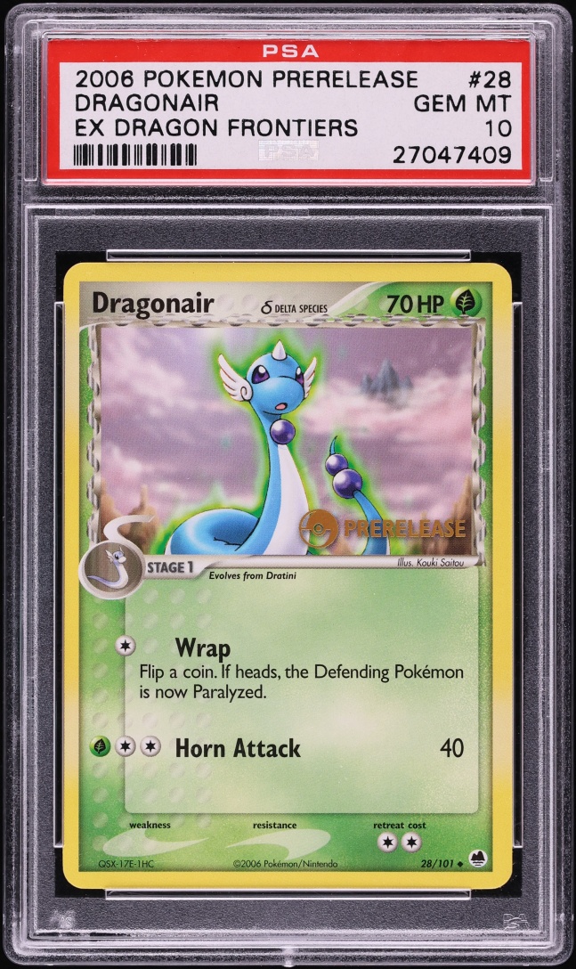 2006 Pokemon EX Dragon Frontiers Prerelease Dragonair #28 PSA 10 GEM MINT