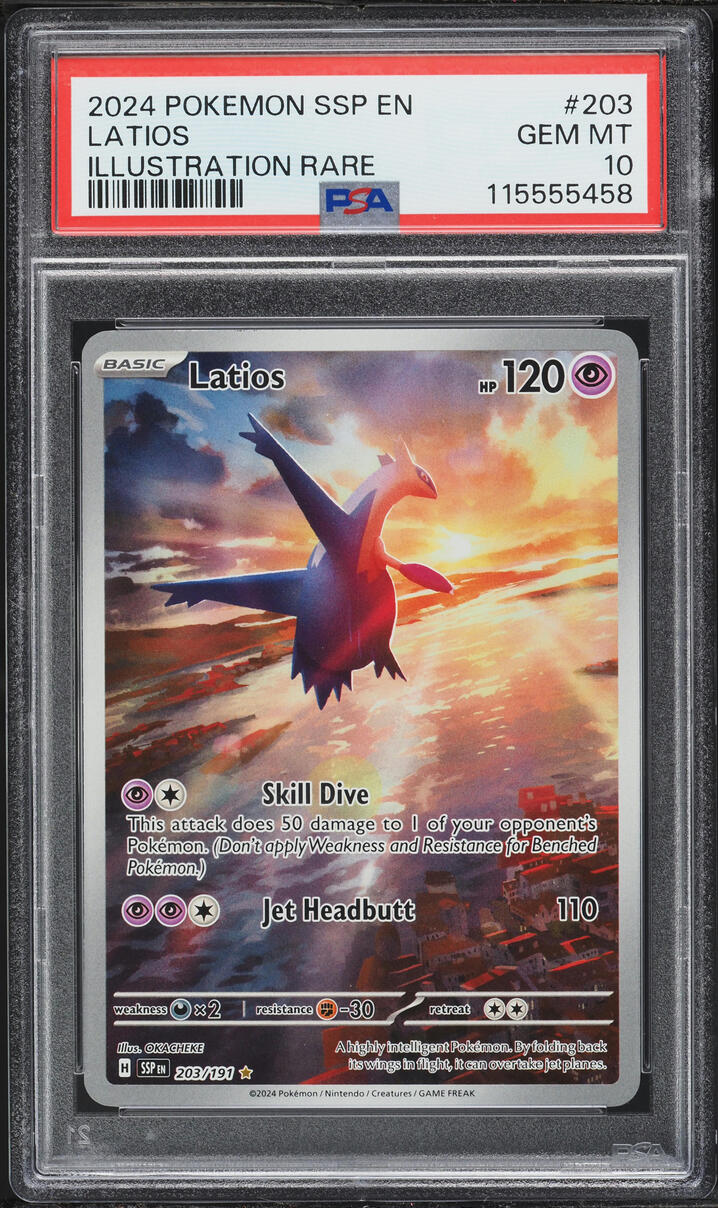 2024 Pokemon Scarlet & Violet Surging Sparks IR Latios #203 PSA 10 GEM MINT