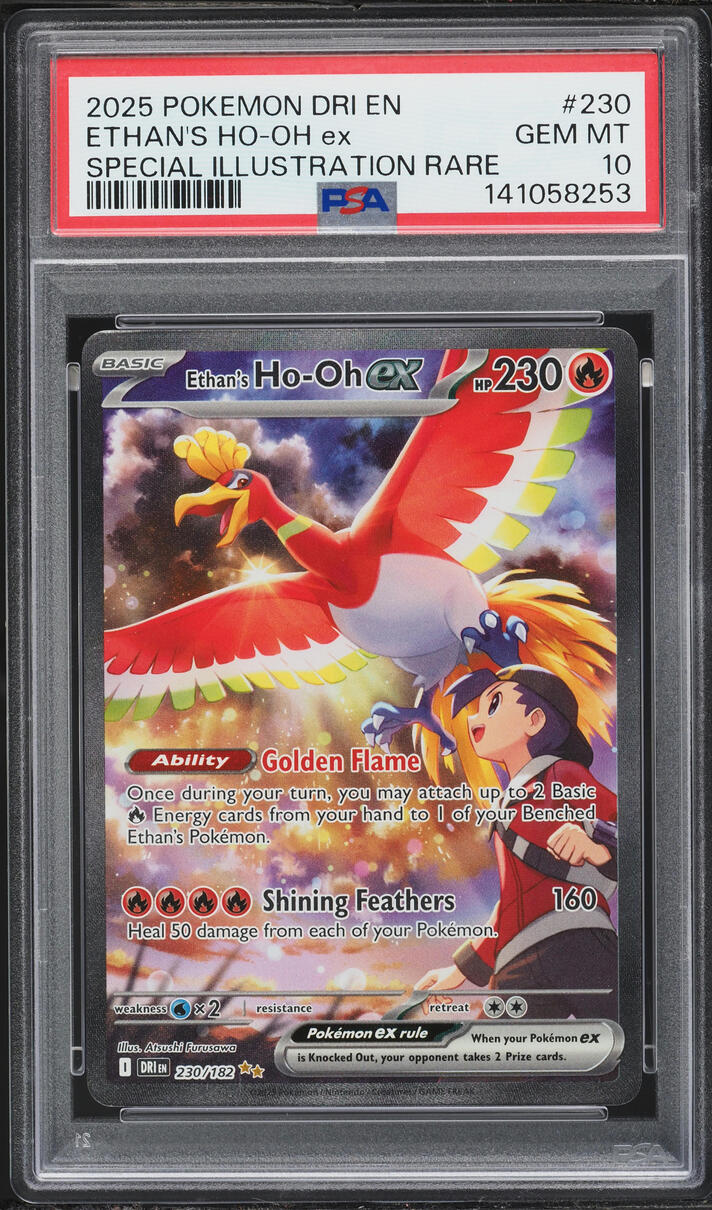 2025 Pokemon Scarlet & Violet Destined Rivals SIR Ethan's Ho-Oh ex #230 PSA 10 GEM MINT
