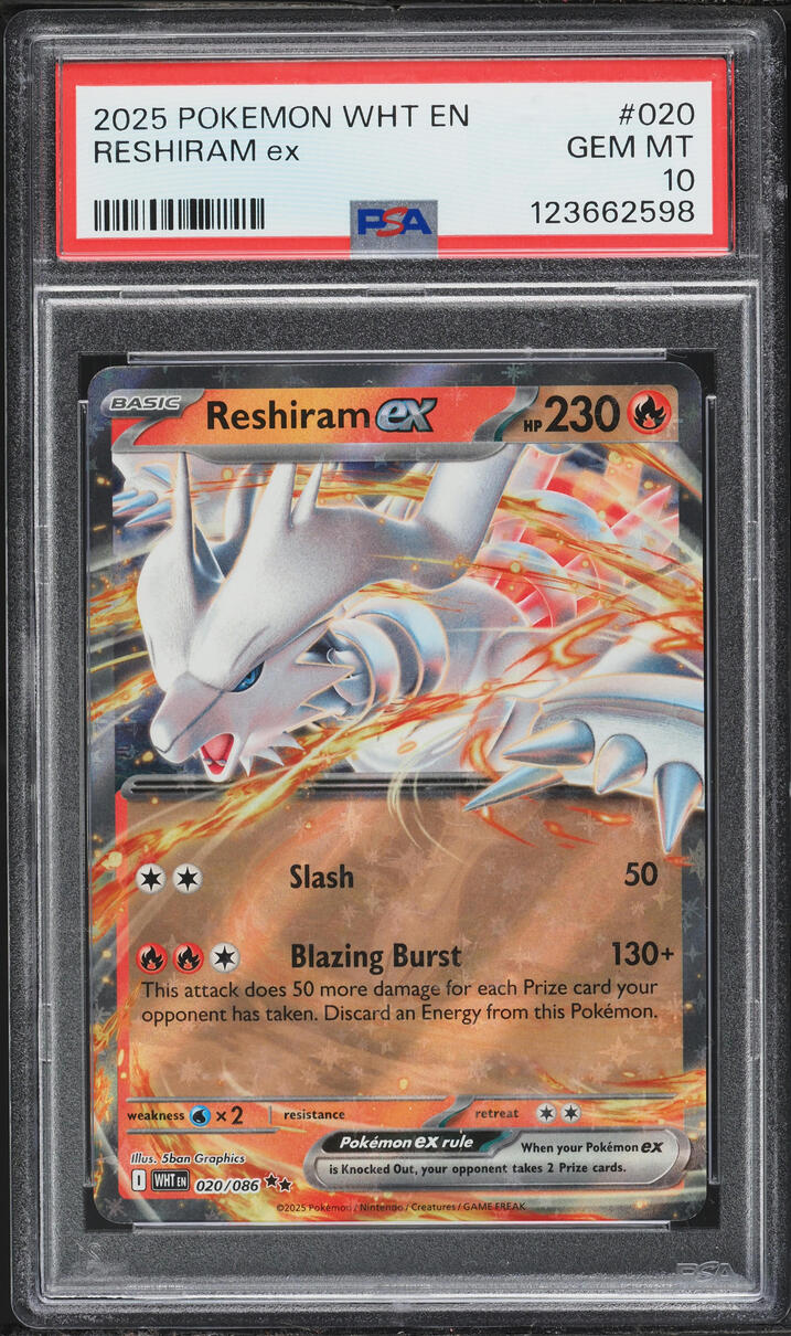 2025 Pokemon Scarlet & Violet White Flare Reshiram Ex #020 PSA 10 GEM MINT