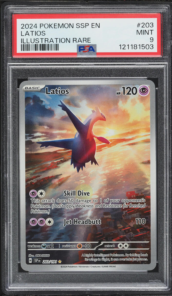 2024 Pokemon Scarlet & Violet Surging Sparks IR Latios #203 PSA 9 MINT