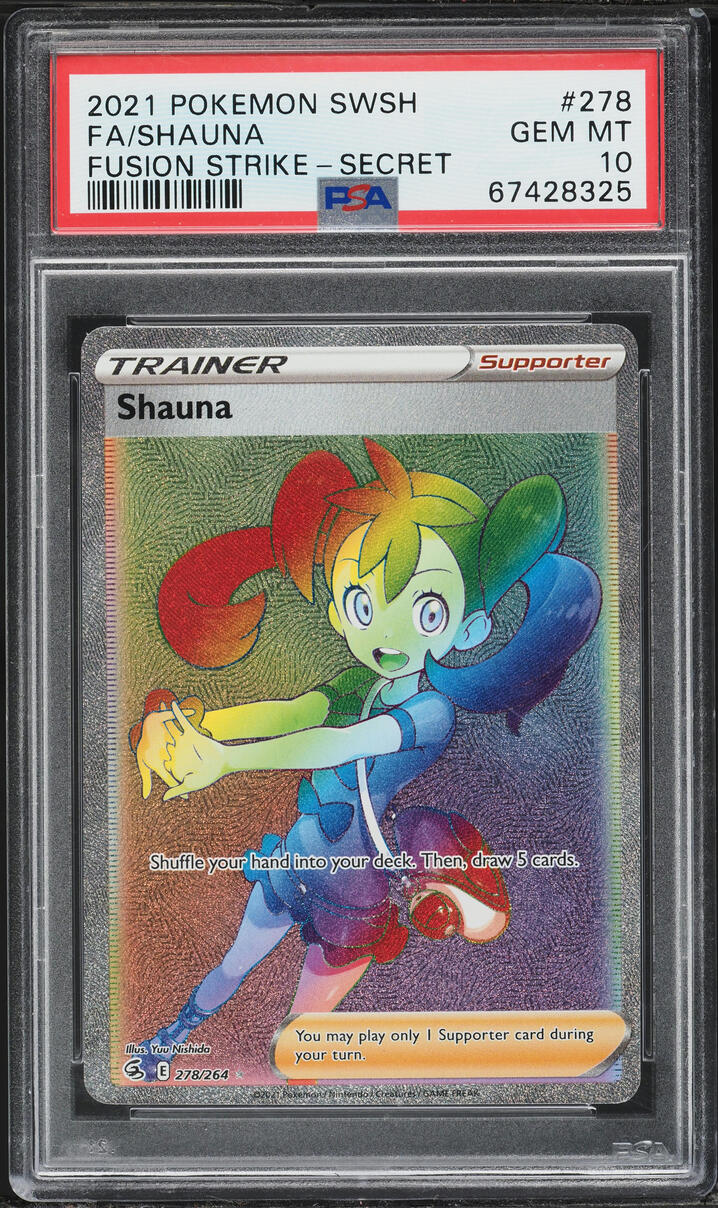 2021 Pokemon Sword & Shield Fusion Strike Rainbow Rare Shauna #278 PSA 10 GEM MINT